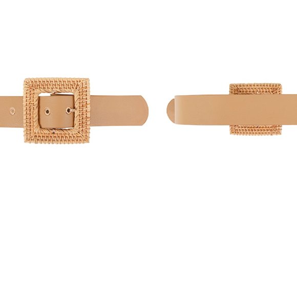 House of CB 'Fauna' Tan + White Rattan Belt - Picture 5 of 8